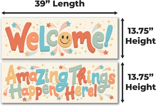 Miniatura 2 de Juego de carteles de bienvenida para el aula, pancarta para preescolar, primaria, escuelas secundarias, decoración motivacional de tablón de anuncios