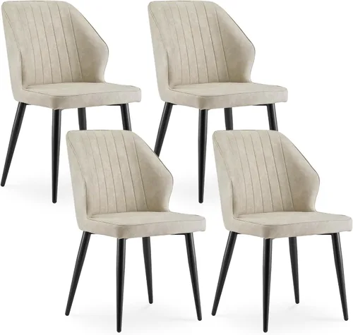 Miniatura 12 de CLIPOP Juego de 2 sillas de comedor, sillas de comedor de piel sintética, sillas de comedor modernas de mediados de siglo, sillas de cocina Gris