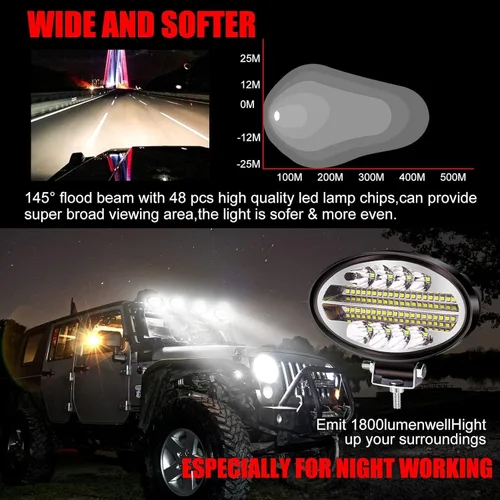 Miniatura 2 de Ourbest luces de trabajo llevadas del tractor, foco llevado ovalado de la luz de conducción de 6inch (sin flash)