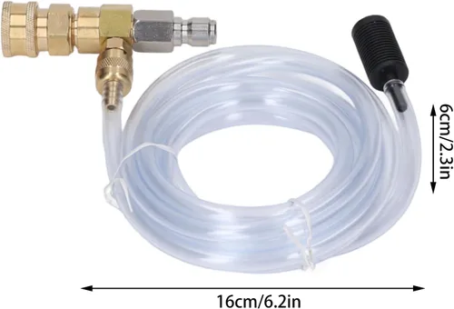 Diydeg Kit de inyector químico ajustable de 5000 PSI, conector rápido de 3/8 pulgadas, inyector aguas abajo para lavadora a presión, inyector de