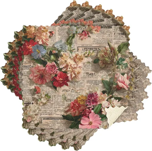 Miniatura 8 de Juego de 6 paños de cocina y paños de cocina retro de periódico antiguo, flores rojas, paquete de 6 paños de cocina para cocina, divertidos