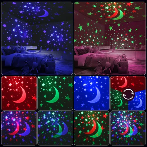 Miniatura 5 de YACHANCE Luz nocturna para habitación de niños con máquina de sonido, luz nocturna para bebé, proyector de estrellas, máquina de ruido blanco