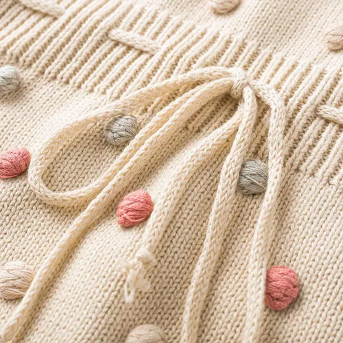 Miniatura 5 de Simplee kids Mameluco Kint para bebé, sin mangas, con pompones, para recién nacido, para niña