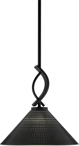 Miniatura 146 de Toltec Lighting Cavella Stem Colgado Mini colgante, acabado grafito, vidrio de muselina blanca de 4 pulgadas