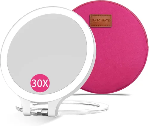 Miniatura 12 de FASCINATE Espejo de Aumento 10X 1X de Doble Cara con Magnificación Espejo de Tocador para Maquillaje Espejo Iluminado Recargable con 3