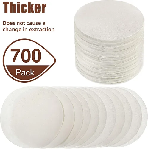 Miniatura 2 de Outus Paquete de 2 filtros de repuesto de papel de filtro de café de 700 unidades con soporte para filtro, filtros de papel desechables redondos