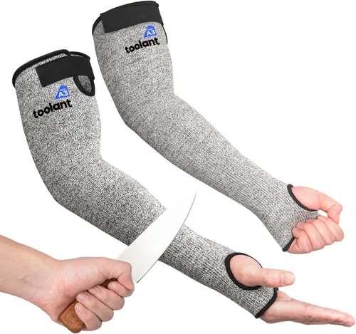 OriStout - Mangas de agricultores resistentes a cortes con agujero para el pulgar, protectores de brazo para piel delgada y moretones, para Gris (1