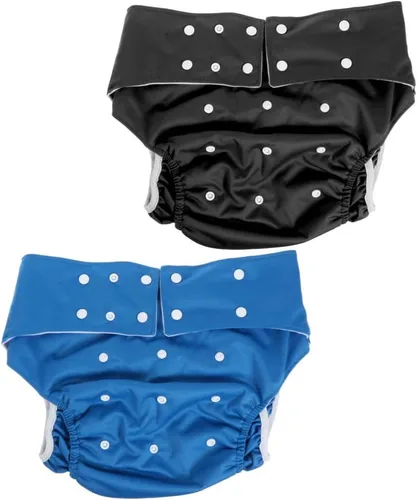 2 pañales de tela para adultos, lavables, ajustables, reutilizables, para adultos mayores, protección contra la incontinencia, ropa interior para