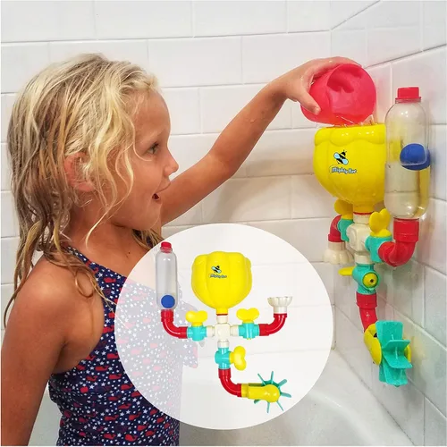 Juguetes de baño BubbleBee - Juego de juguetes de baño de 11 piezas, juguetes STEM de construcción más vendidos, juguetes de baño para niños