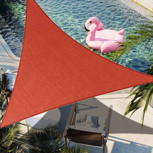 Toldo de vela triangular derecho rojo de 12 x 12 x 17 pies, toldo de tela duradera con bloqueo UV, hacemos pedidos personalizados