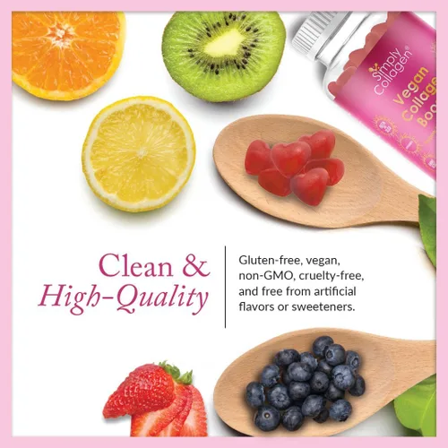 Miniatura 8 de Simply Collagen® Gomitas de colágeno veganas para mujeres y hombres, colágeno a base de plantas con biotina, vitaminas A, C y E, refuerzo