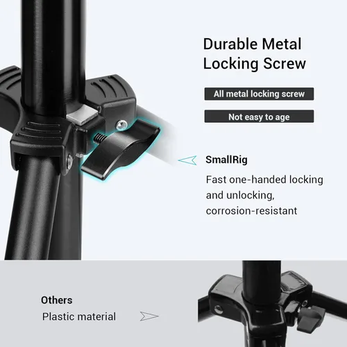 Miniatura 7 de SMALLRIG Soporte de luz para fotografía de 110 pulgadas/9.2 pies/280cm, soporte de trípode de aluminio acolchado con aire con tornillo de 1/4