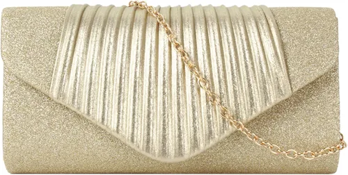 Bolso de mano de noche con purpurina brillante con cadena, bolso para ocasiones especiales para bodas, fiestas, bailes de graduación