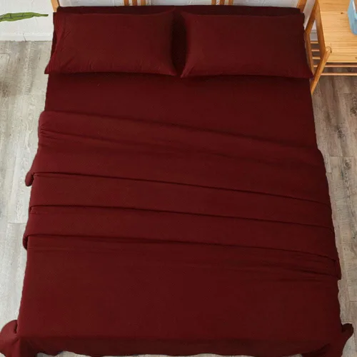 Miniatura 8 de SONORO KATE - Juego de sábanas de microfibra súper suave de 1800 hilos, lujosas sábanas egipcias de 18” de profundidad, para colchón alto, Borgoña