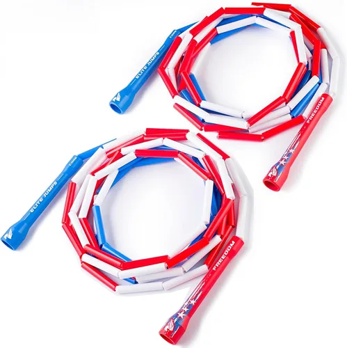 Miniatura 7 de Elite Jumps Cuerda de saltar doble holandesa de 14 pies, paquete de 2 Cuerda de saltar doble holandesa con cuentas de 2 pulgadas para adultos