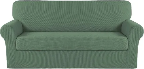 Miniatura 98 de Turquoize Fundas para sofá lavables de 2 piezas, fundas para sofá de 3 cojines, fundas elásticas para sofá con parte inferior elástica, tela