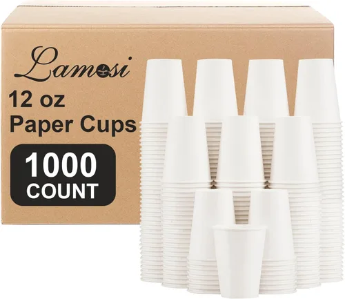 Miniatura 16 de Lamosi Paquete de 300 vasos de papel de 8 onzas, tazas de café desechables, tazas de café de papel de 8 onzas, taza blanca para bebidas