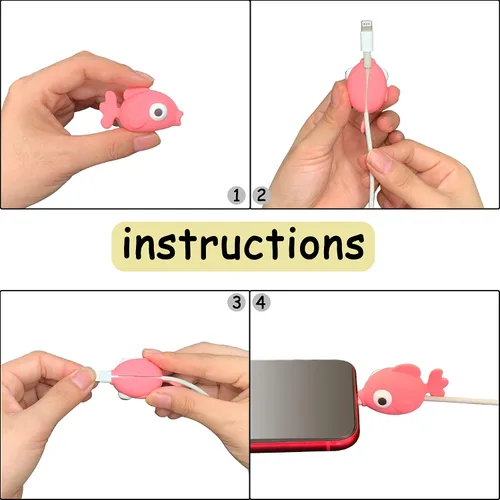 Miniatura 4 de ZAKVOOR 27 protectores de cable para cargador de teléfono, protector de cable USB Animal Bites protector de cable, protector de cable de carga