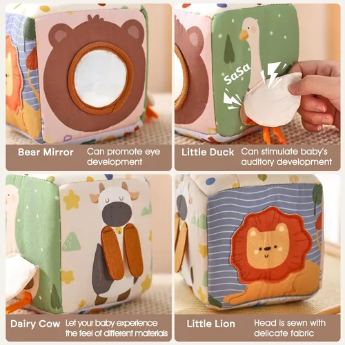 Miniatura 5 de Youuys Caja de Pañuelos de Juguete para Bebés de 6-12 Meses, Juguetes Sensoriales Montessori para Niño de 1 Año, Juguete Infantil con Pañuelos Bosque
