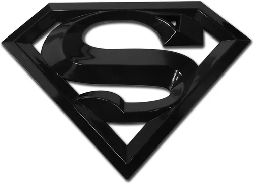 Elektroplate Emblema de DC Comics Superman con licencia oficial, todo de metal negro para autos, camiones y todos los vehículos | Ajuste universal