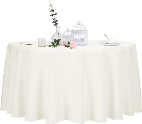 Miniatura 44 de Ascoza Paquete de 2 manteles rectangulares blancos de 60 x 84 pulgadas, tela de poliéster de 4 pies, para bodas, banquetes, restaurantes y fiestas