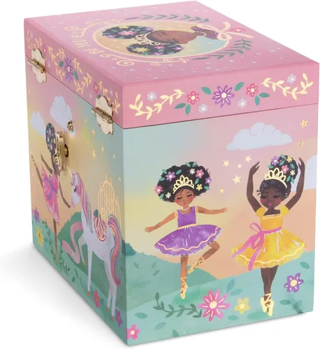 Miniatura 4 de Jewelkeeper Caja de música de bailarina y juego de joyas para niñas pequeñas 3 regalos de bailarina para niñas diseño de reina pequeña caja