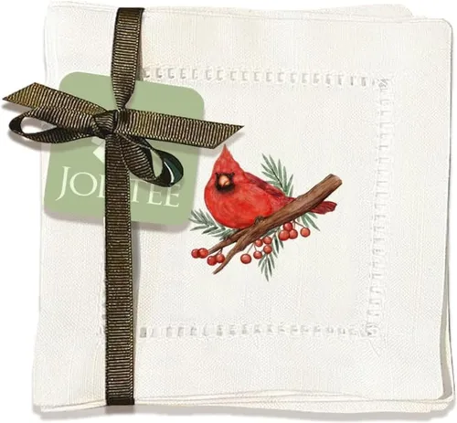 Miniatura 8 de Jolitee Servilletas decorativas de cóctel con punto vainica, 6 x 6 pulgadas, lavables, similares al lino, hechas a mano para el entretenimiento