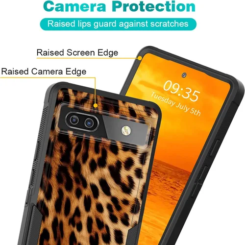 Miniatura 3 de Funda para Pixel 6A, Híbrida de Doble Capa de Servicio Pesado Resistente a Prueba de Golpes PC Duro + Funda Protectora de Silicona Suave para Google