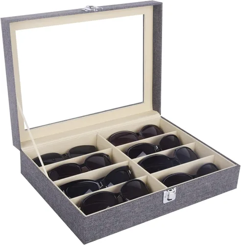 Miniatura 8 de AUTOARK Leather 8 Piece Eyeglasses Storage and Sunglass Glasses Display Case Organizer
