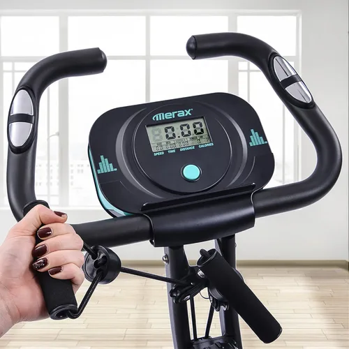 Miniatura 7 de Merax Bicicleta de entrenamiento para el hogar: bicicleta estática reclinada 2 en 1 y posiciones verticales de bicicleta de ciclismo para Verde azul