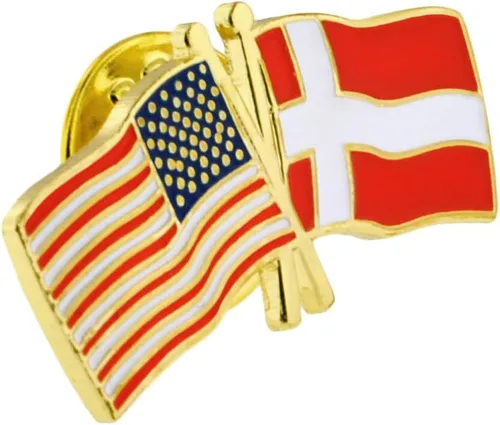 Miniatura 14 de PinMart Pin de solapa esmaltado con bandera de la amistad cruzada de Estados Unidos y el mundo