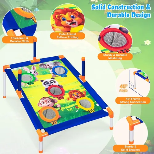 Miniatura 5 de Subao Juego de lanzamiento de bolsas de frijoles, juego de cornhole 3 en 1, juegos para exteriores, deportes y actividades al aire libre, juguetes