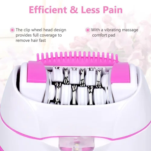 Miniatura 2 de Depiladora para mujer, depiladora de deslizamiento suave, removedor de vello facial para mujeres con 2 velocidades y luz LED, depilación facial