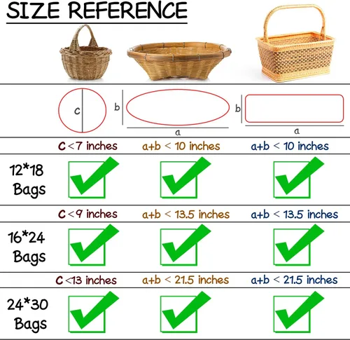Miniatura 6 de Labeol 50 bolsas de celofán de 3 tamaños, envoltura de celofán para cestas de regalo 24x30 16x24 12x18, bolsas grandes de empaque de plástico