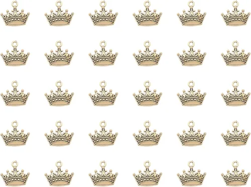 Miniatura 7 de 30 piezas de dijes de tiara mini metal vintage lindo colgante de joyería para hacer bricolaje, collares, pulseras, collares, joyería, manualidades