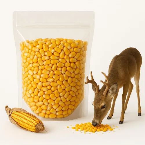 Crazy Nuts | Granos de maíz secos enteros sin OMG, 25 libras | Maíz de alimentación de ciervos cultivados en California para alimentos de ciervos