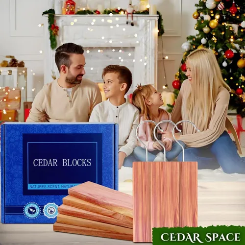 Miniatura 5 de Cedar Space Bloques de cedro para almacenamiento de ropa, paquete de 18 colgantes de cedro, 100% madera de cedro natural para tablones de armario