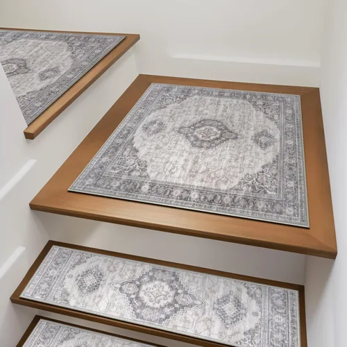 Miniatura 9 de OJIA Alfombra antideslizante para peldaños de madera, alfombra de aterrizaje con respaldo de goma, alfombras de seguridad suaves para la familia
