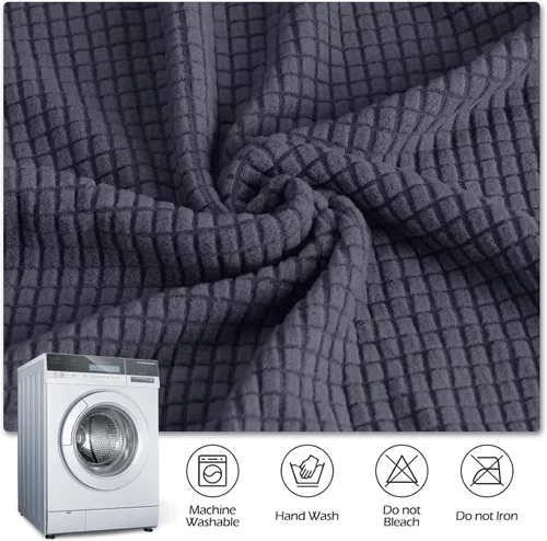 Miniatura 7 de Juego de 4 fundas elásticas para sillas de comedor, fundas para sillas Parsons, extraíbles y lavables, fundas para sillas de cocina para comedor