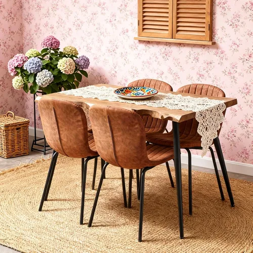 Miniatura 22 de Juego de Mesa de Comedor Redonda de 37 Pulgadas para 4, Moderno Juego de Café de Cocina de Círculo Pequeño para Apartamento, Sala de Estar, Oficina