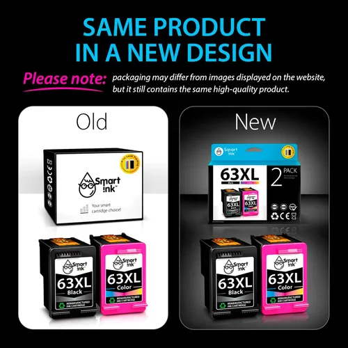 Miniatura 6 de Smart Ink Cartuchos de tinta remanufacturados de repuesto para HP 63 XL HP 63XL negro y color 2 paquetes combinados para Officejet 3830 4650 5255