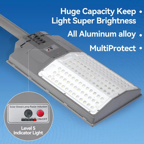Miniatura 5 de 8500 W de luces solares de calle para exteriores, 550,000 lm, 7000 K, luces solares para estacionamiento del atardecer al amanecer, 35,000 mAh