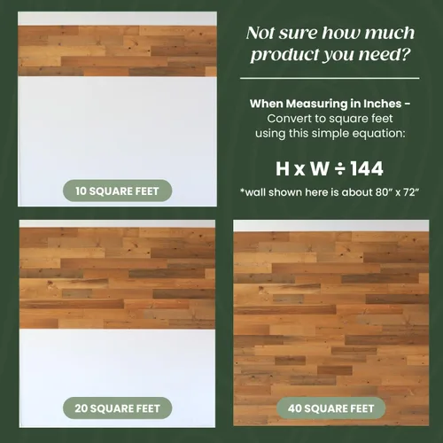Miniatura 8 de Timberchic Paneles de Pared de Madera Recuperada – Tablones de Despegar y Pegar para Paredes de Acento – Paquete de Muestra de Decoración Rústica