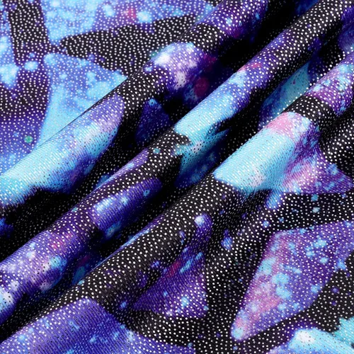 Miniatura 5 de EQSJIU Leotardos de gimnasia para niñas y niños, diseño de mosaico de arco iris, sirena, mariposa, estrellas, leopardo, galaxia, teñido anudado