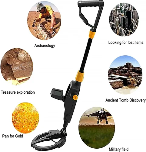 Miniatura 8 de Detector de metales, con pantalla LCD, detector de oro para niños, detector de alta precisión impermeable, volumen de sensibilidad ajustable, moneda
