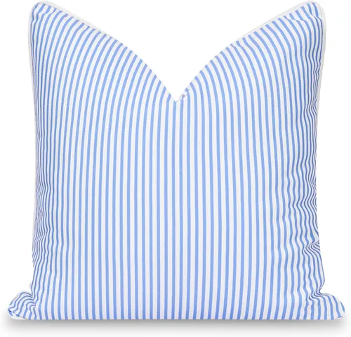 Miniatura 8 de Hofdeco Premium Coastal Patio Funda de Almohada Lumbar Solo para Interiores y Exteriores, 12"x20" Repelente al Agua para Patio Trasero, Sofá, Rayas