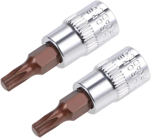 Miniatura 7 de uxcell 2 unidades de 1/4 de pulgada x T25 Torx zócalo, brocas de acero S2 CR-V sockets 1.496 in longitud uso con llave de trinquete, barra