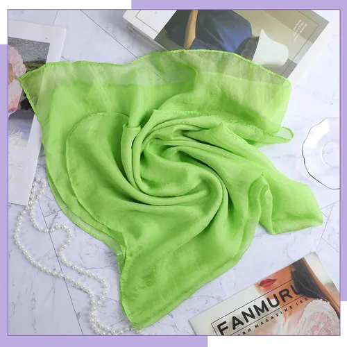 Miniatura 3 de Bufanda para la cabeza de gasa verde de Halloween y diadema ancha morada para mujer, bufanda de cuello de cinta, pañuelo de satén lavanda