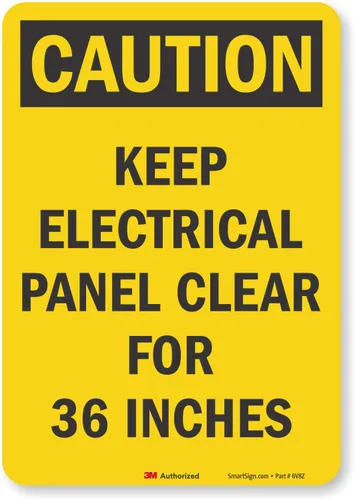 Miniatura 7 de SmartSign Etiqueta "Precaución: mantén el panel eléctrico transparente para 36 pulgadas" Vinilo laminado de 10 x 14 pulgadas