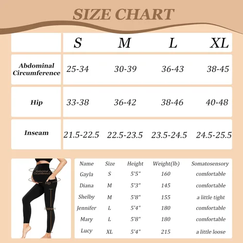 Miniatura 5 de QGGQDD Paquete de 2 leggings de maternidad sobre el vientre con bolsillos, pantalones negros de cintura alta para entrenamiento, embarazo